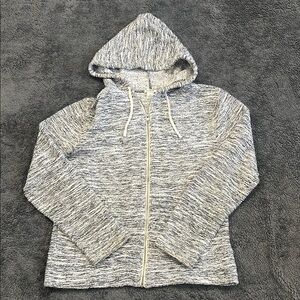 J Crew Textured Hooded Zip-Up Sweater
